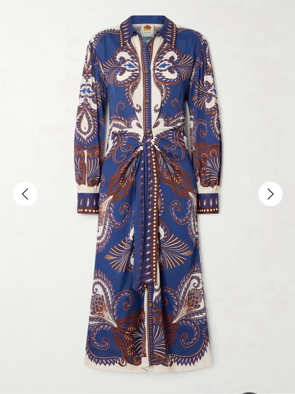 FARM RIO Arabesque Scarf Midi Dress, NWT
